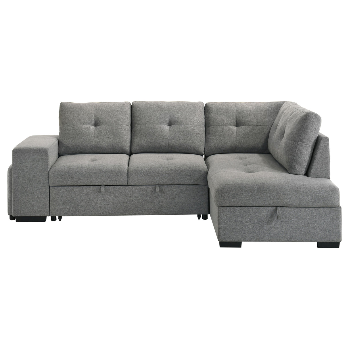 Roanne Grey Fabric Upholstered Sleeper Sectional Sofa