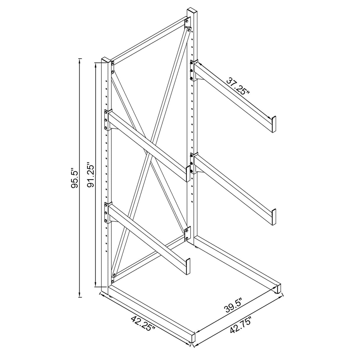 Duarto 3-Tier Sofa Display Rack, Black