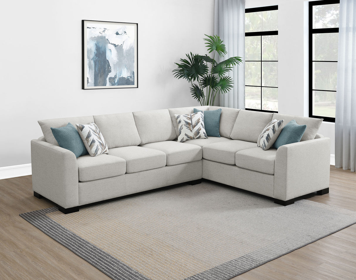 Ashford Chenille Upholstered Sleeper Sectional Sofa, Greige