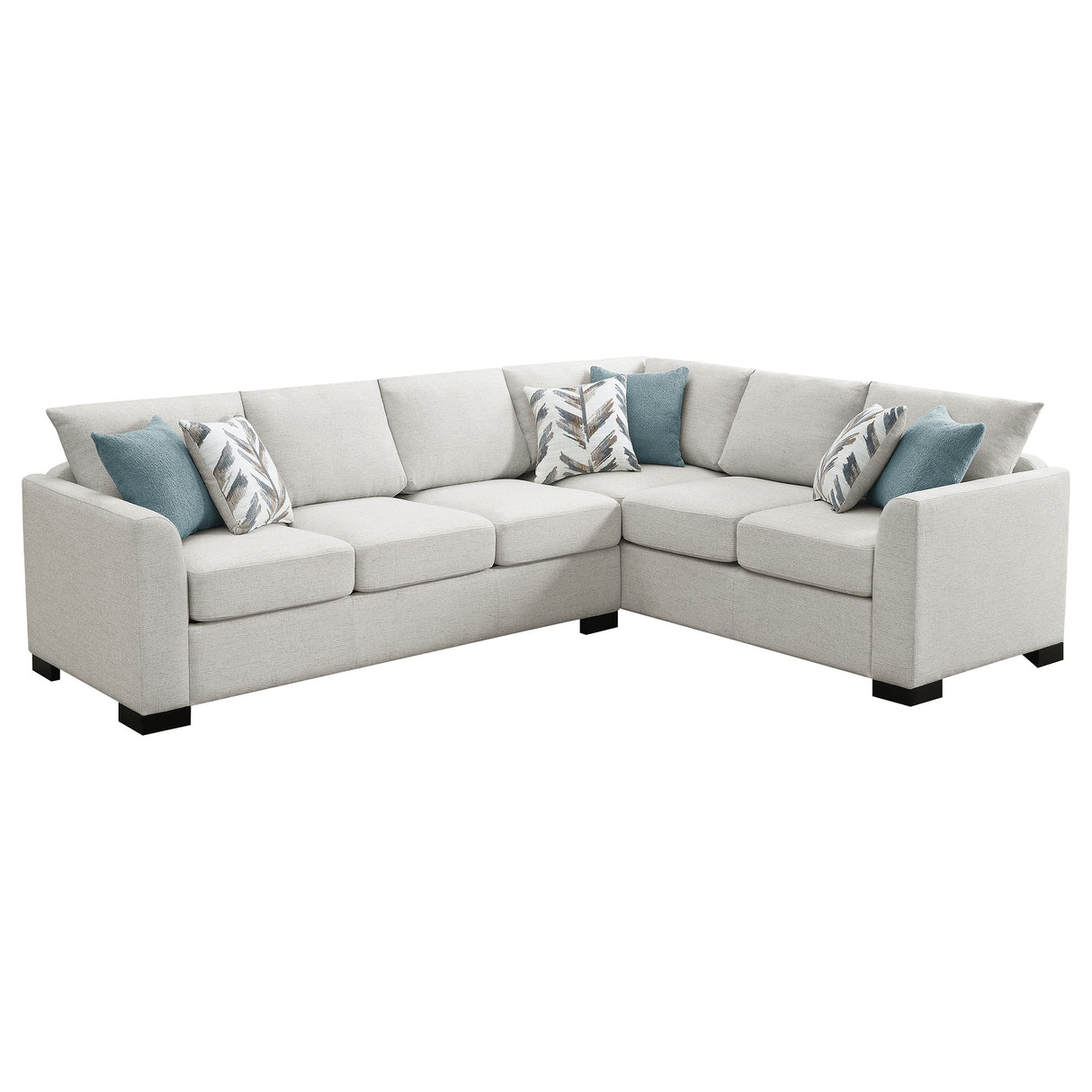 Ashford Chenille Upholstered Sleeper Sectional Sofa, Greige