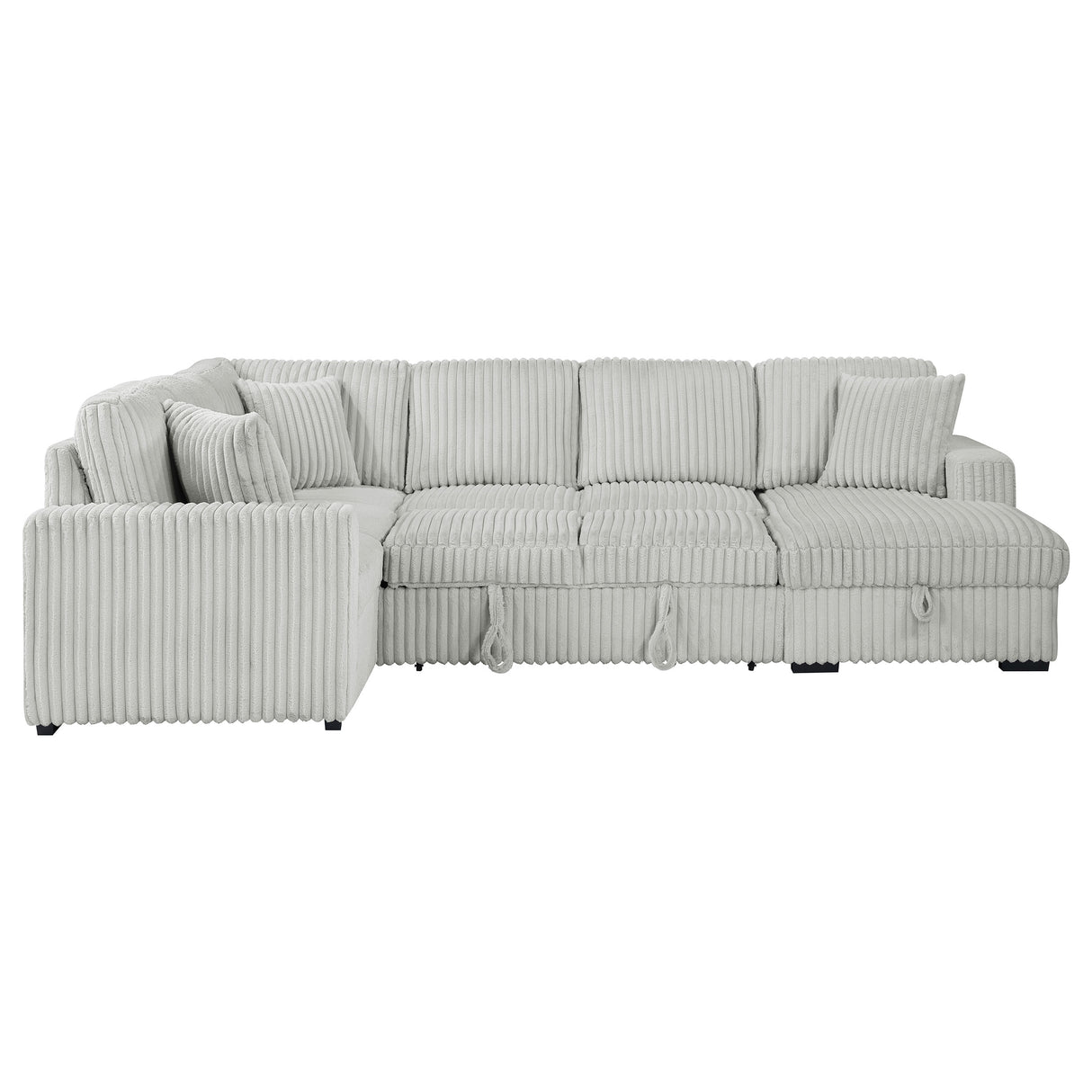 Devonshire Sleeper Sectional Sofa with Storage Chaise, Grey