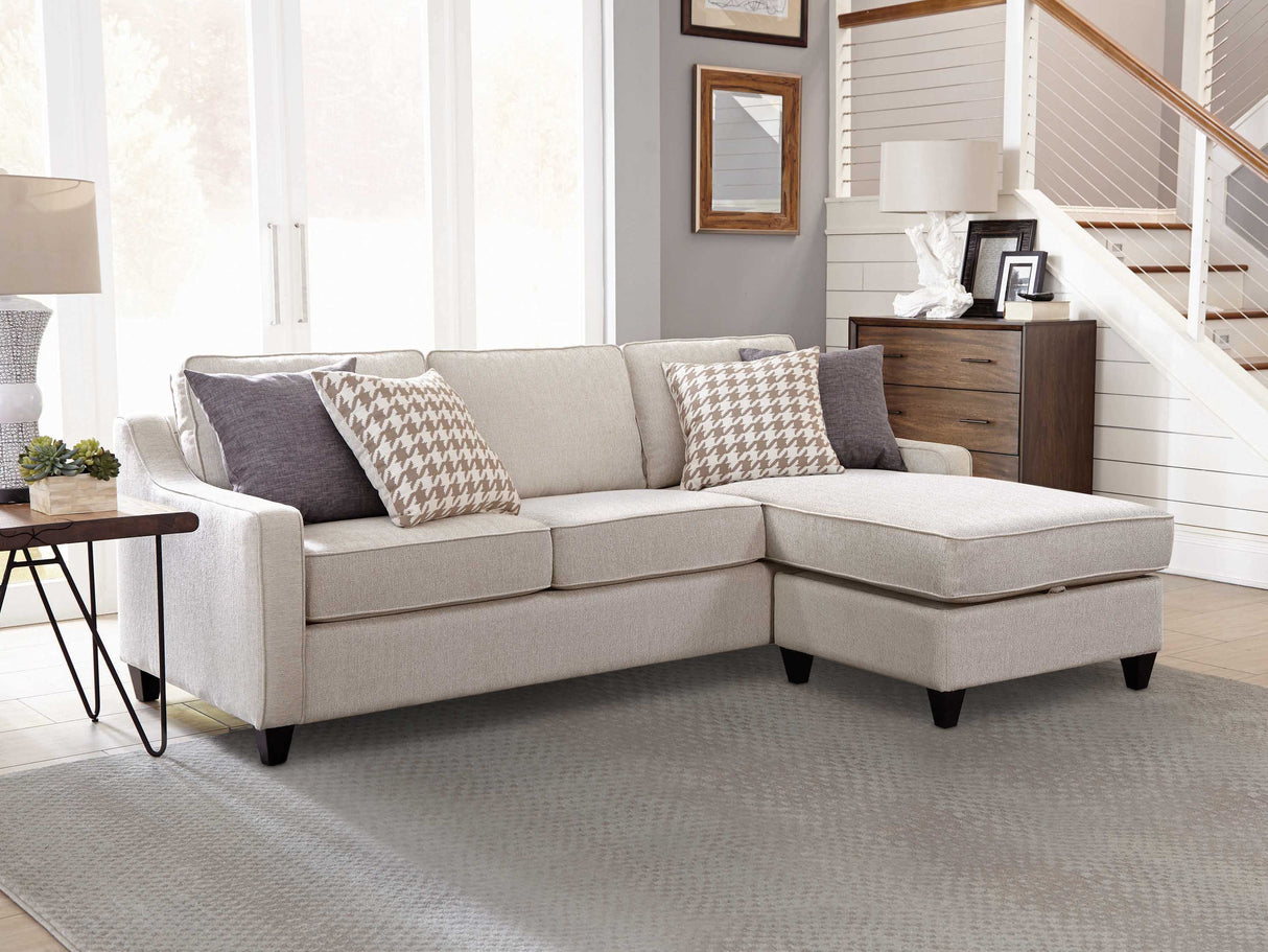 Mcloughlin Upholstered Sloped Arm Sectional Sofa, Platinum