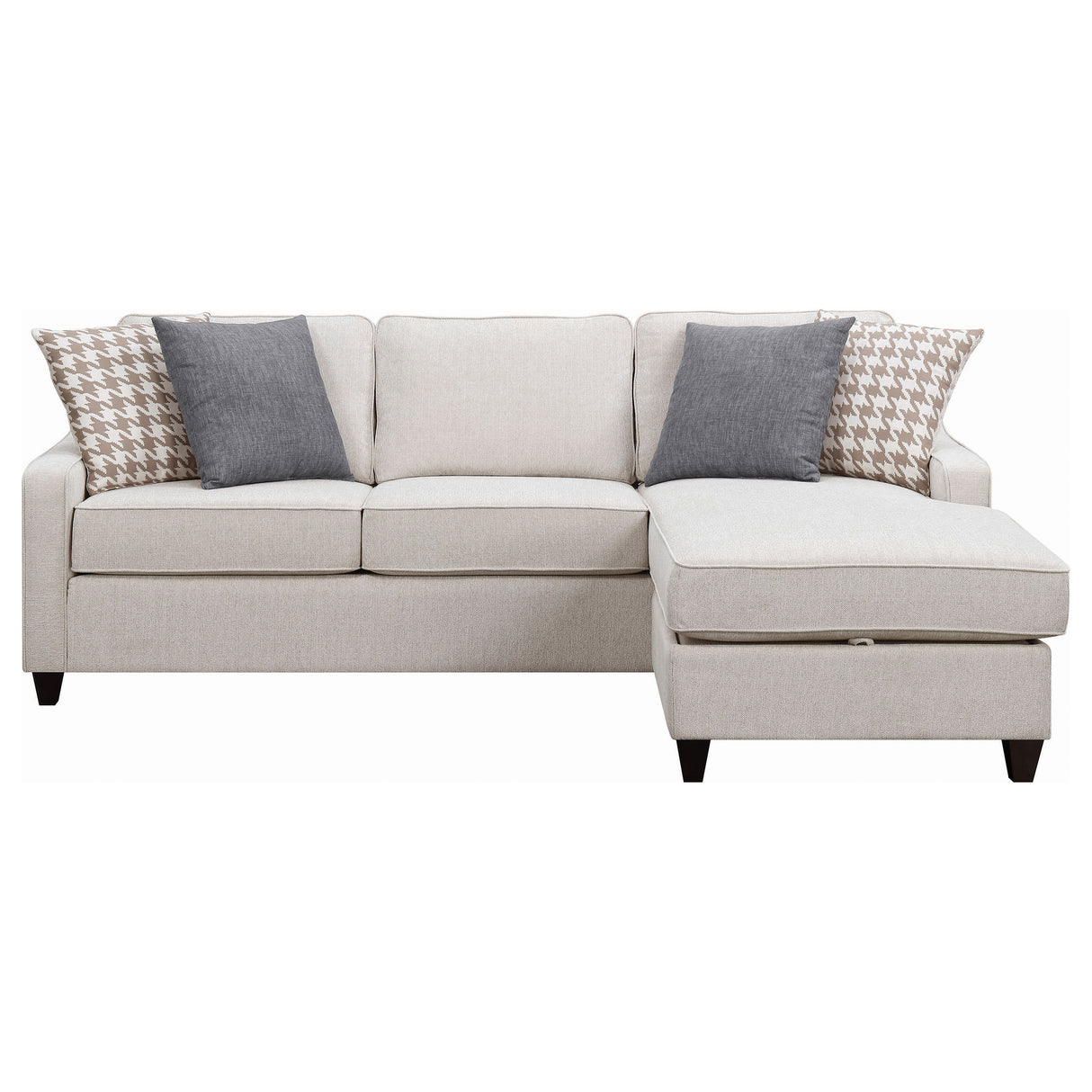 Mcloughlin Upholstered Sloped Arm Sectional Sofa, Platinum
