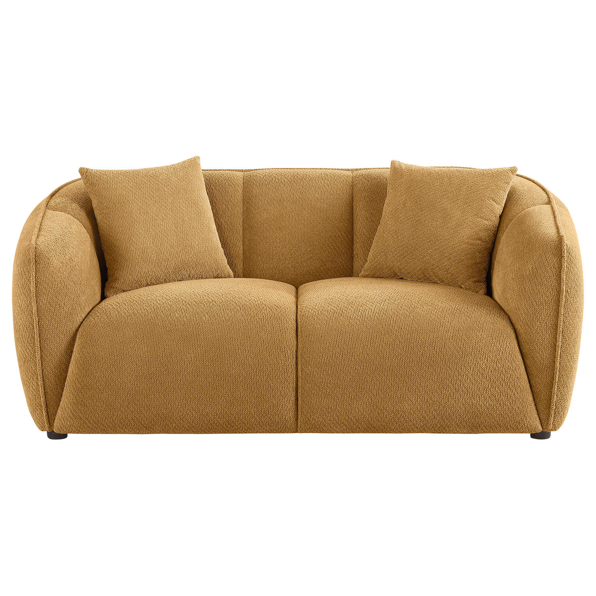 Aleisha Chenille Upholstered Loveseat, Mustard Yellow