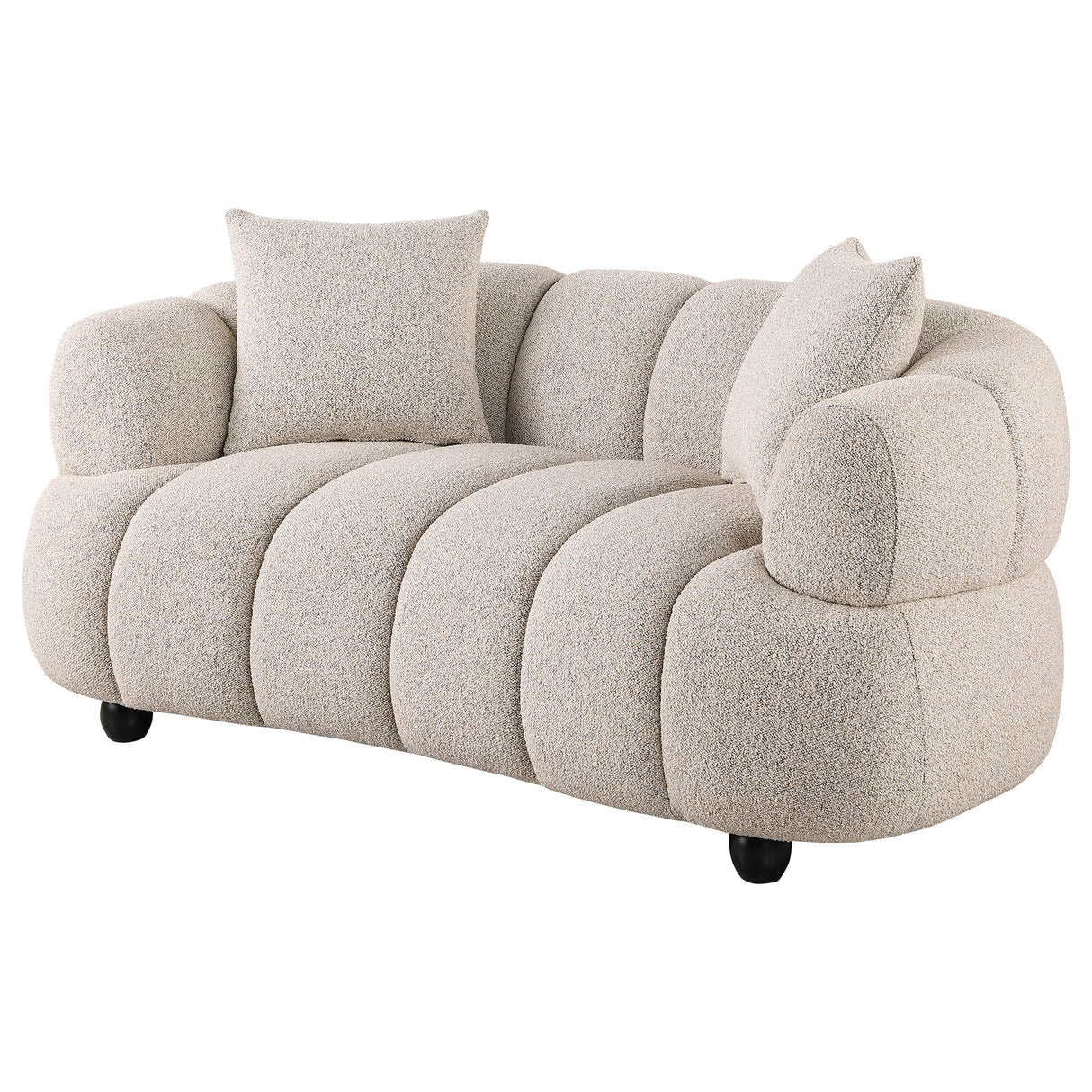 Whitney Contemporary Channel Tufted Boucle Loveseat