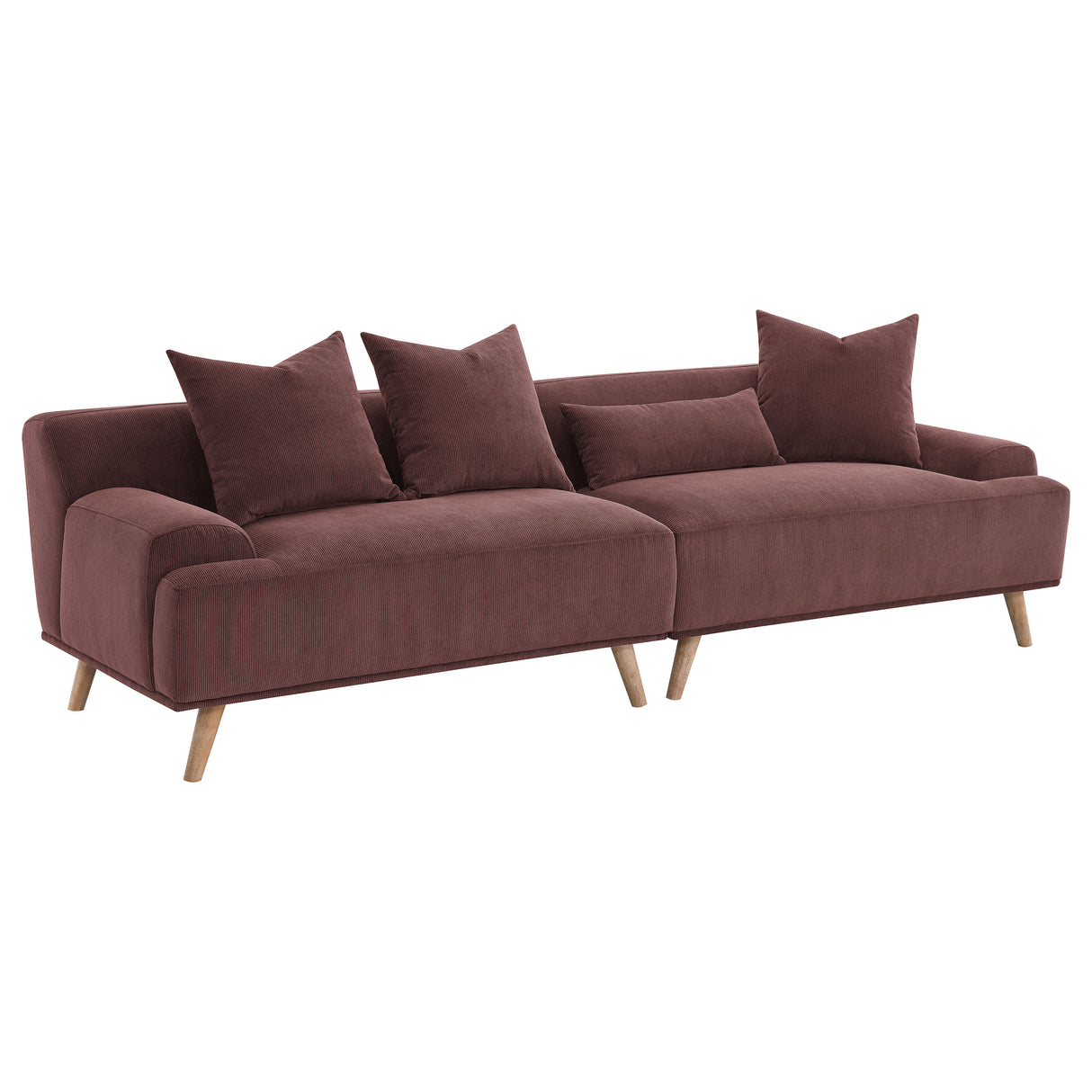 Elizabeth Corduroy Extra Long Sofa - Wine Red