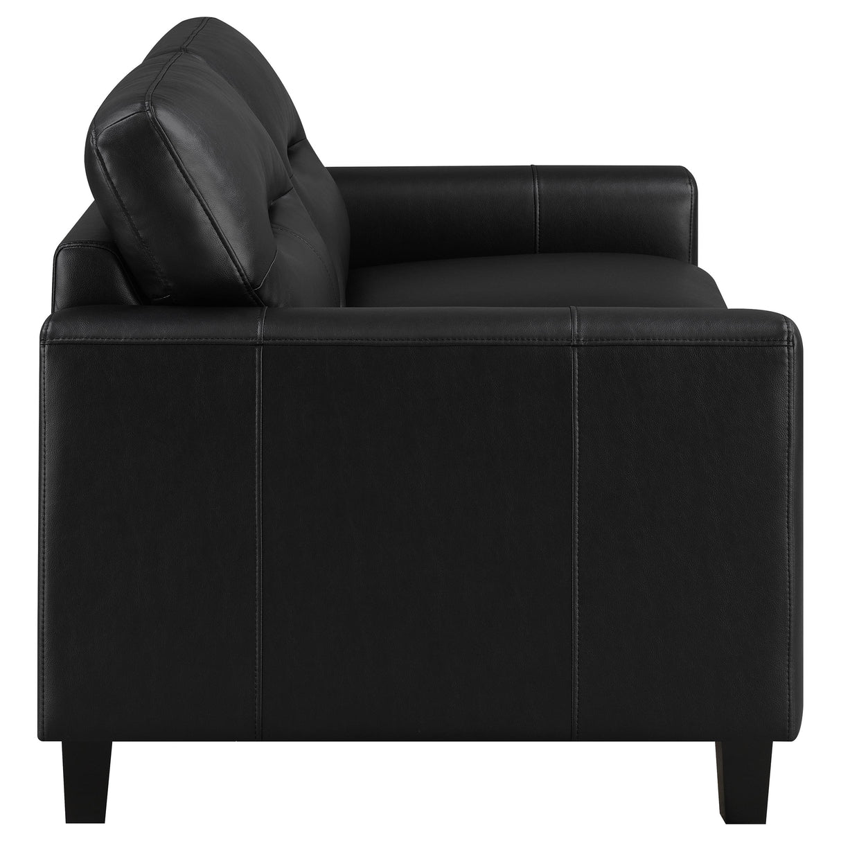 Scotland 2-Piece Faux Leather Sofa Set, Black