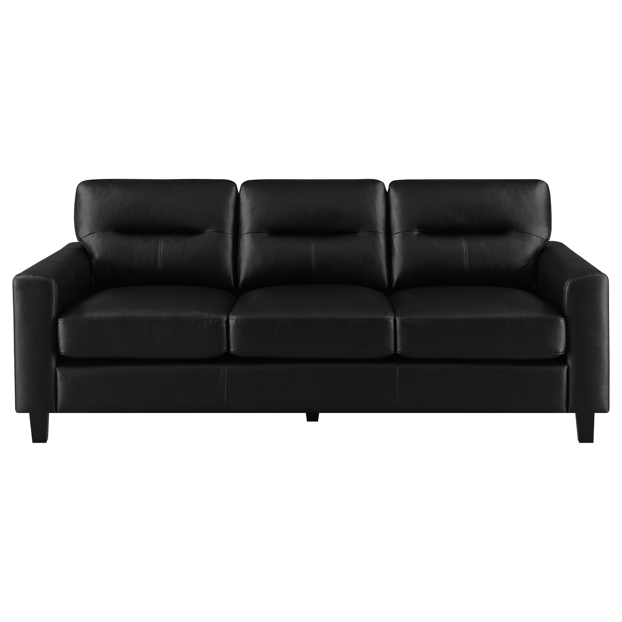 Scotland Faux Leather Track Arm Sofa - Black