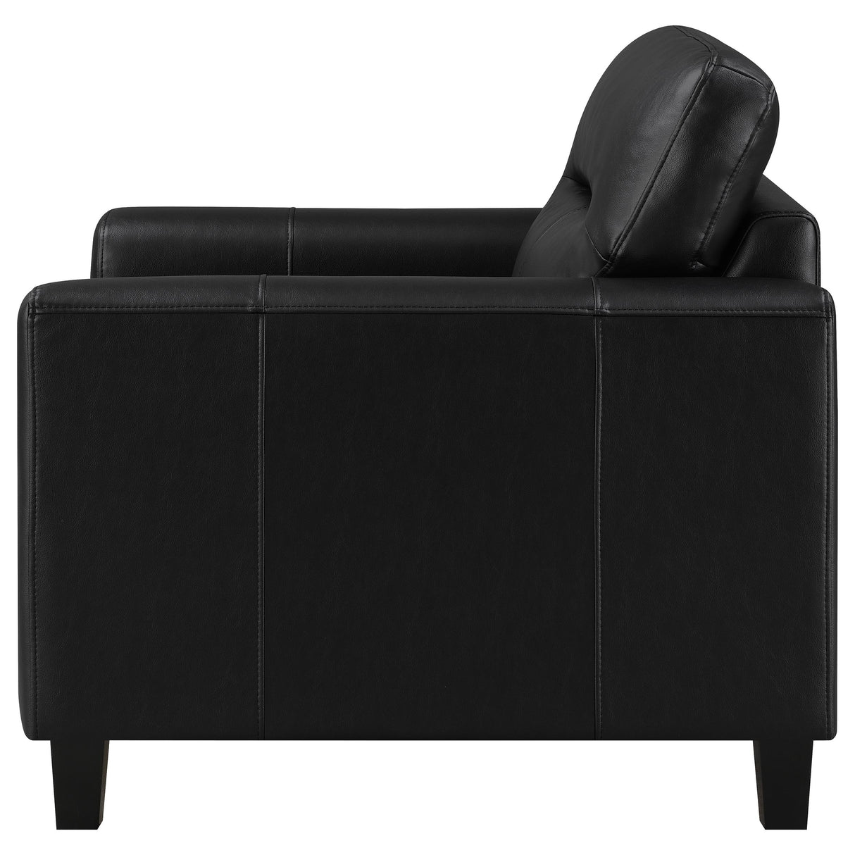 Scotland Faux Leather Track Arm Chair - Black