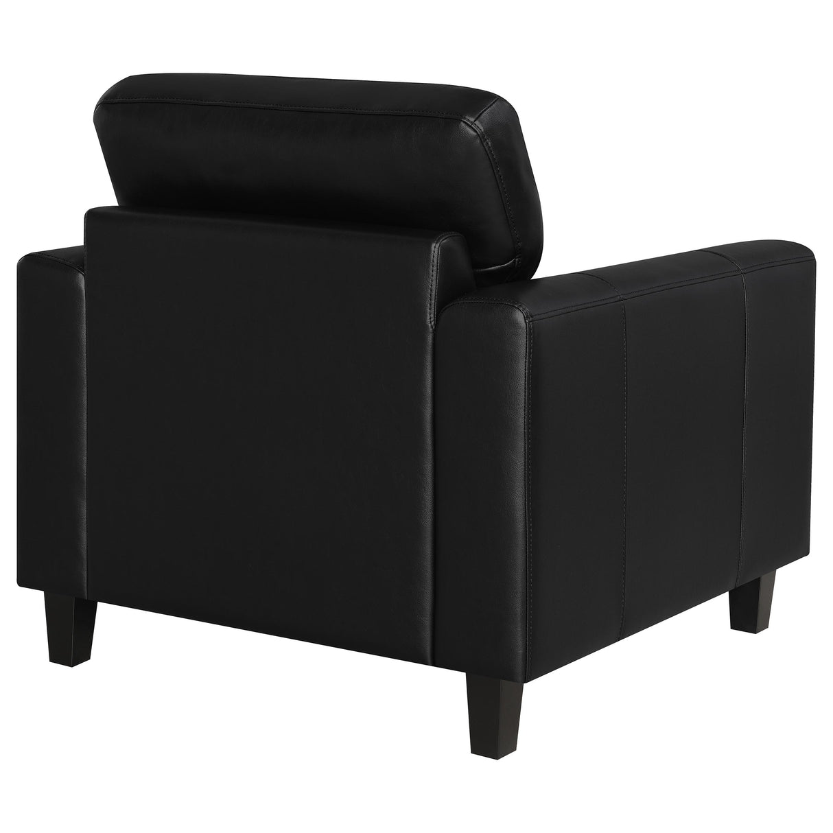 Scotland Faux Leather Track Arm Chair - Black