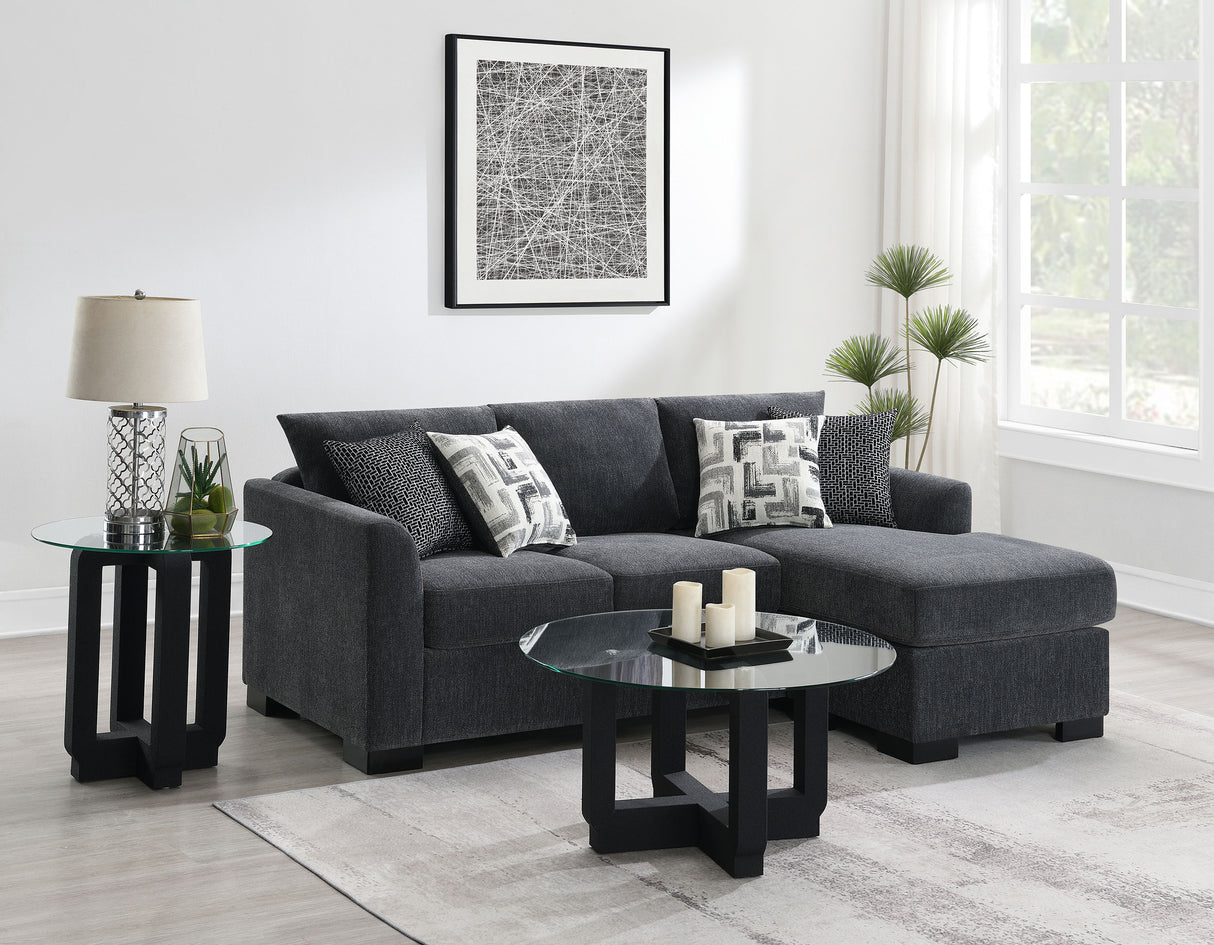 Storey Upholstered Sleeper Sectional Chaise - Dark Grey