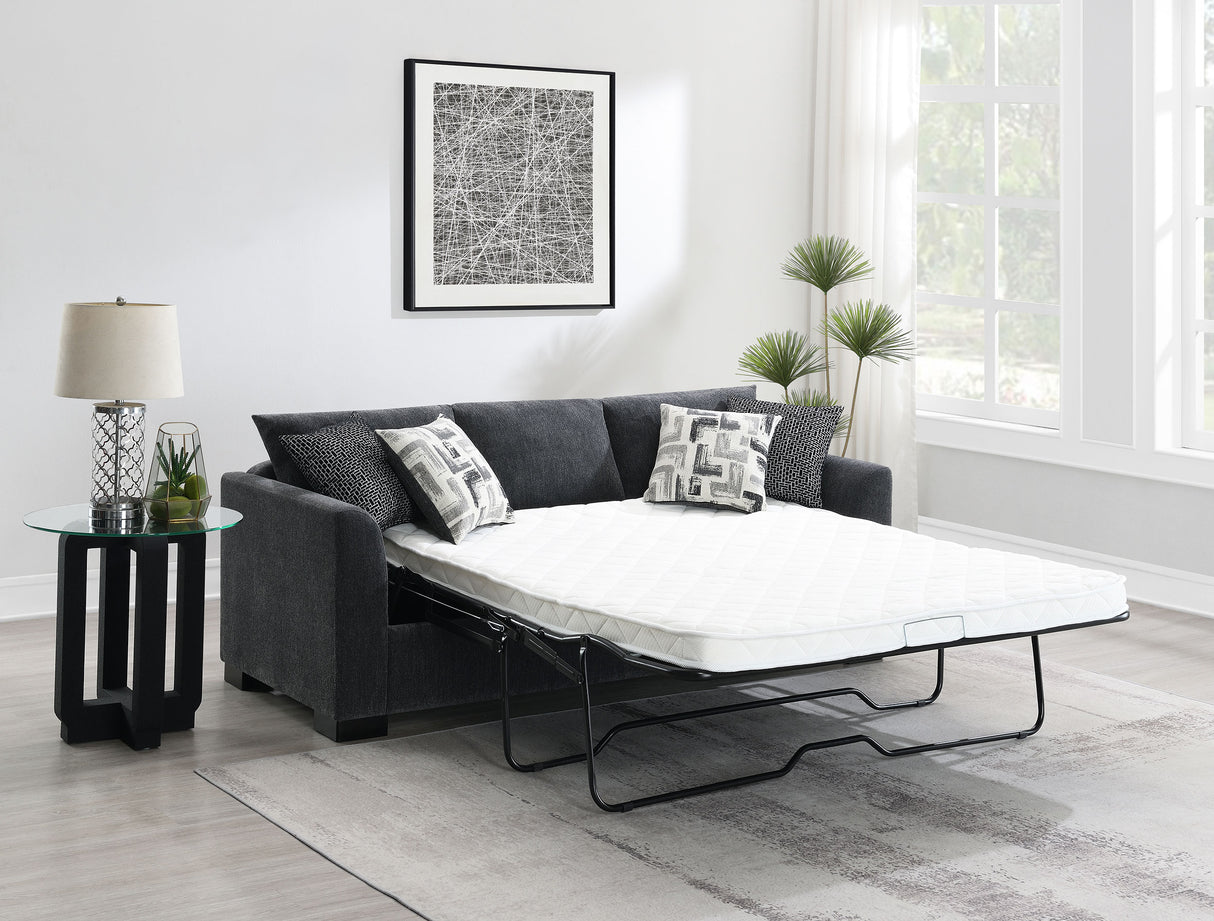 Storey Upholstered Sleeper Sectional Chaise - Dark Grey