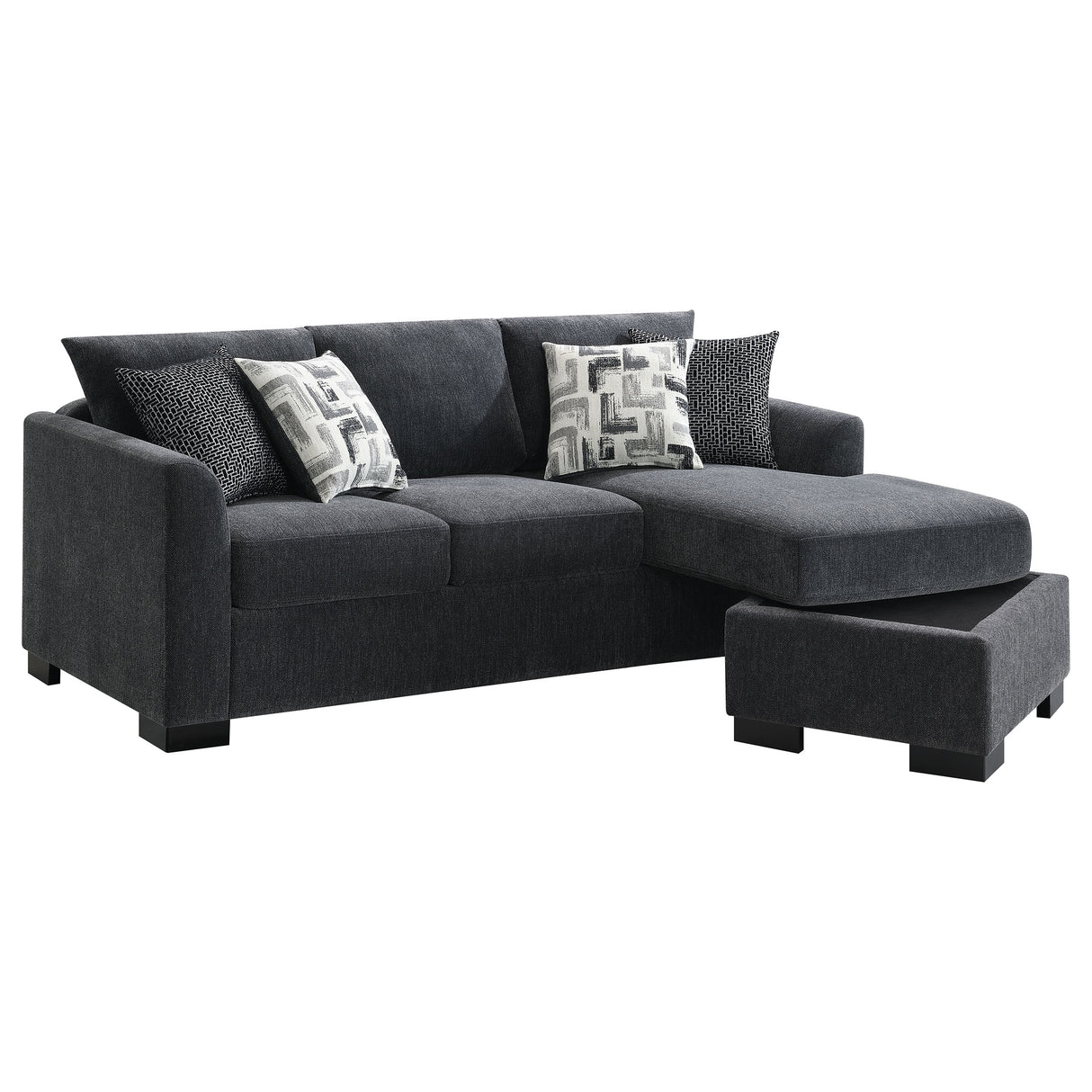 Storey Upholstered Sleeper Sectional Chaise - Dark Grey