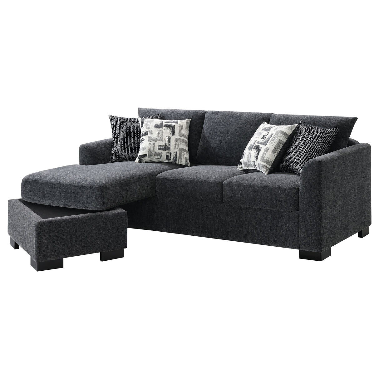 Storey Upholstered Sleeper Sectional Chaise - Dark Grey