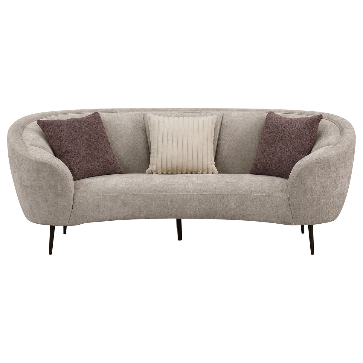 Ellorie 2-Piece Curved Sofa Set in Beige Chenille