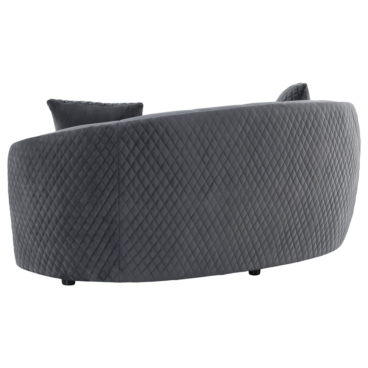 Brookside 2-Piece Velvet Sofa Set in Dark Grey