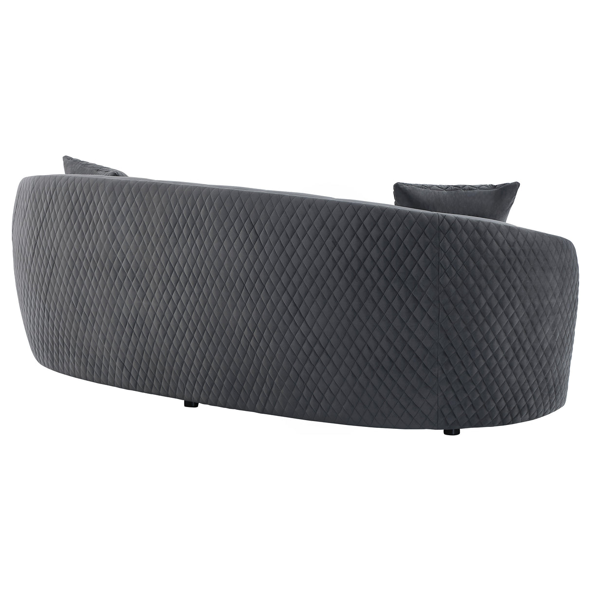 Brookside Velvet Curved Sofa in Dark Grey