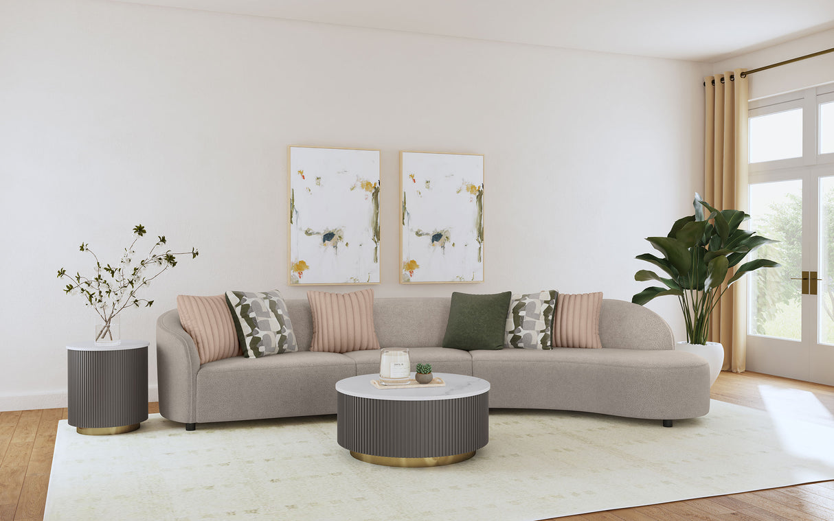 Fayette Upholstered Armless Chair Greige