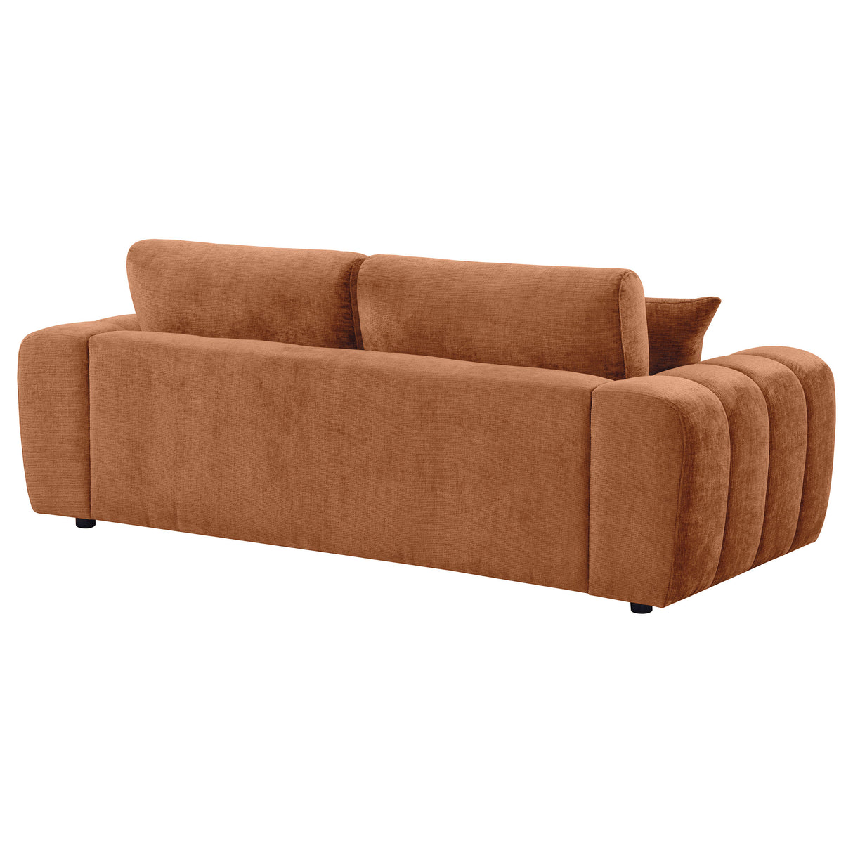 Burnett Chenille Upholstered Wide Arm Sofa in Burnt Orange