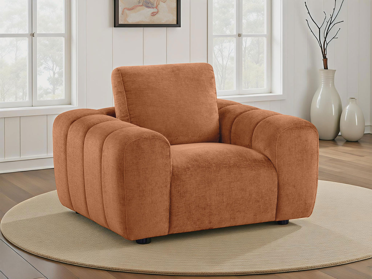 Burnett Chenille Upholstered Accent Chair - Burnt Orange