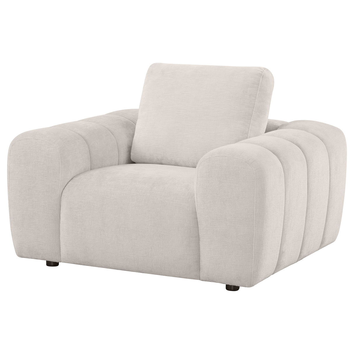 Burnett Chenille Upholstered Accent Chair in Ivory