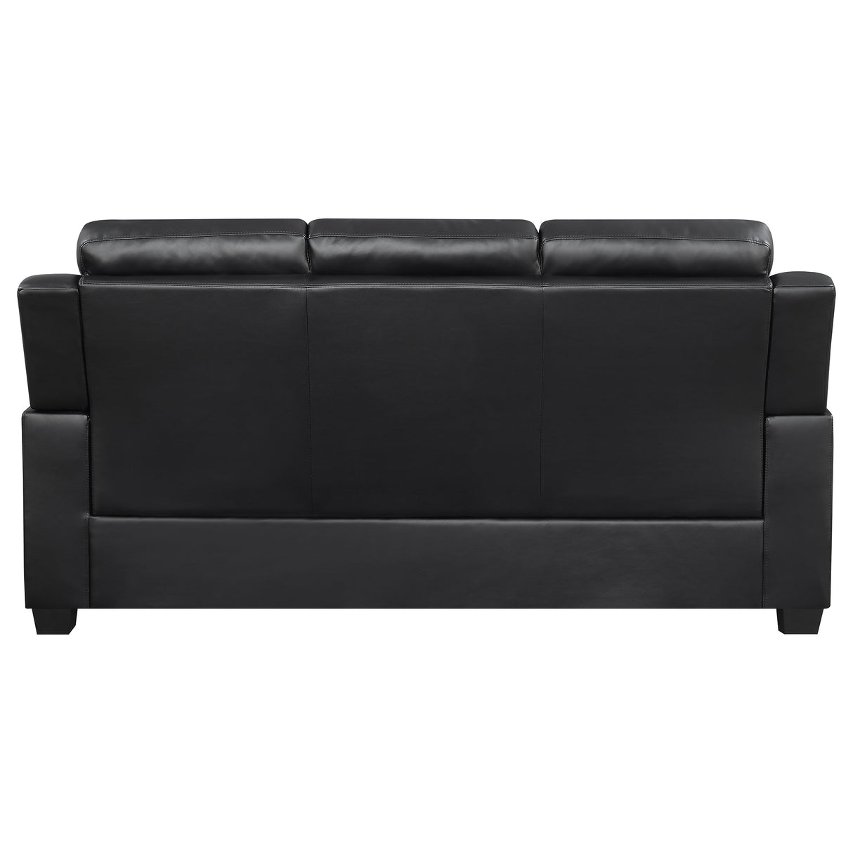 Finley Upholstered Tufted Sofa in Black Leatherette