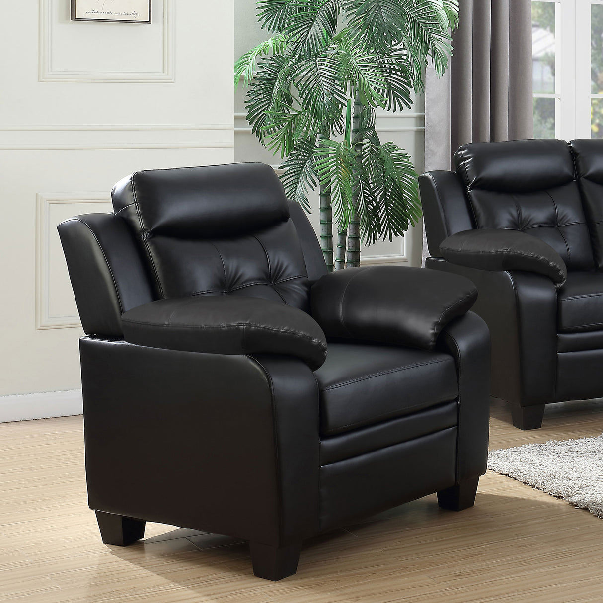 Finley Upholstered Tufted Accent Chair - Black