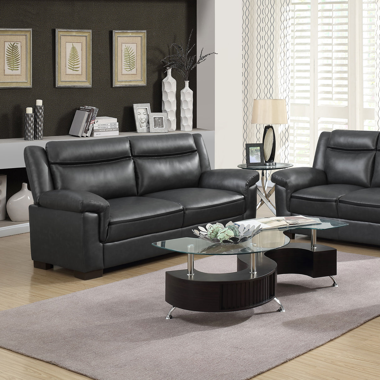 Arabella Upholstered Padded Arm Sofa in Grey