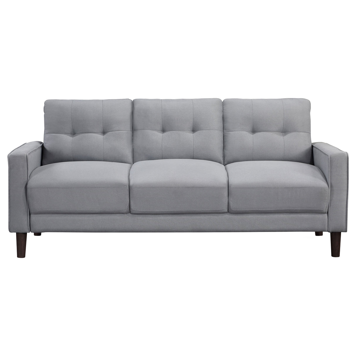 Bowen 2-Piece Upholstered Track Arm Tufted Sofa Set Grey