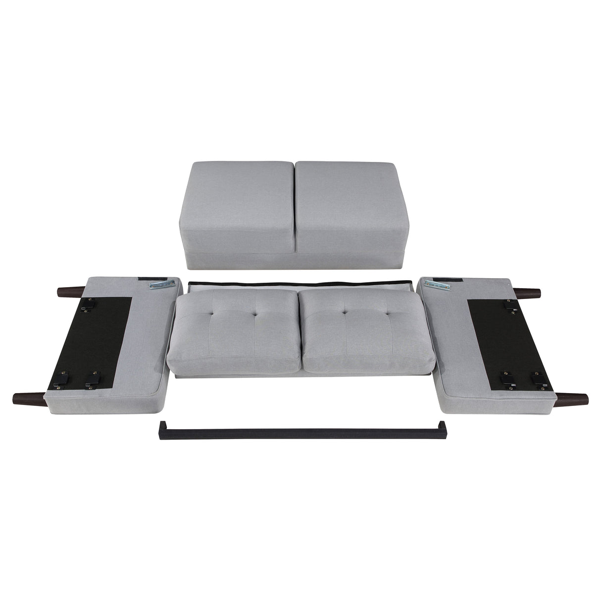 Bowen 2-Piece Upholstered Track Arm Tufted Sofa Set Grey