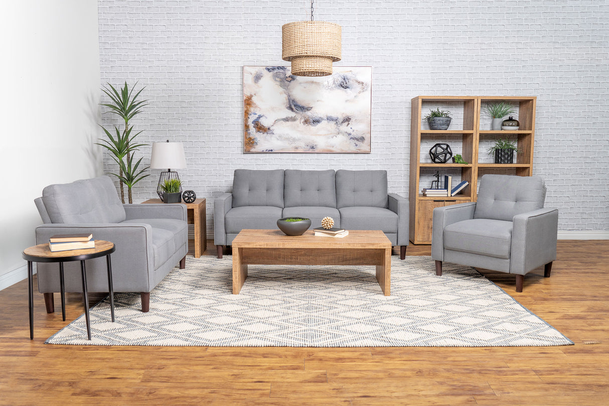 Bowen Upholstered Track Arm Tufted Sofa - Grey