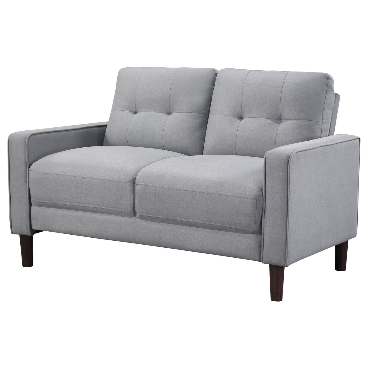 Bowen Upholstered Track Arm Tufted Loveseat, Grey