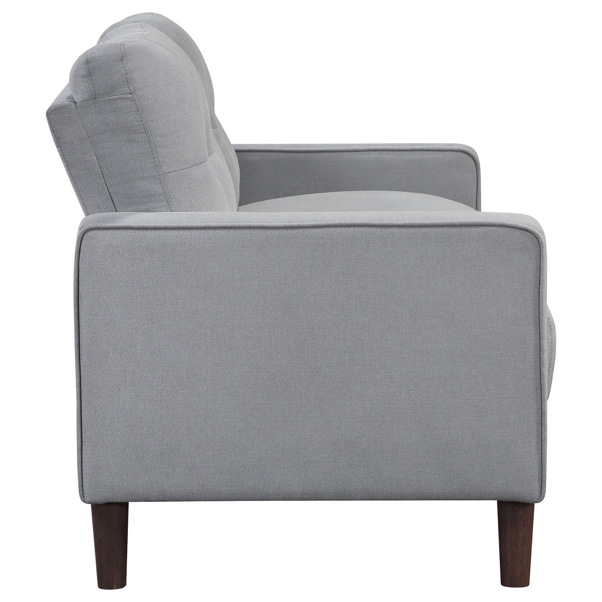 Bowen Upholstered Track Arm Tufted Loveseat, Grey
