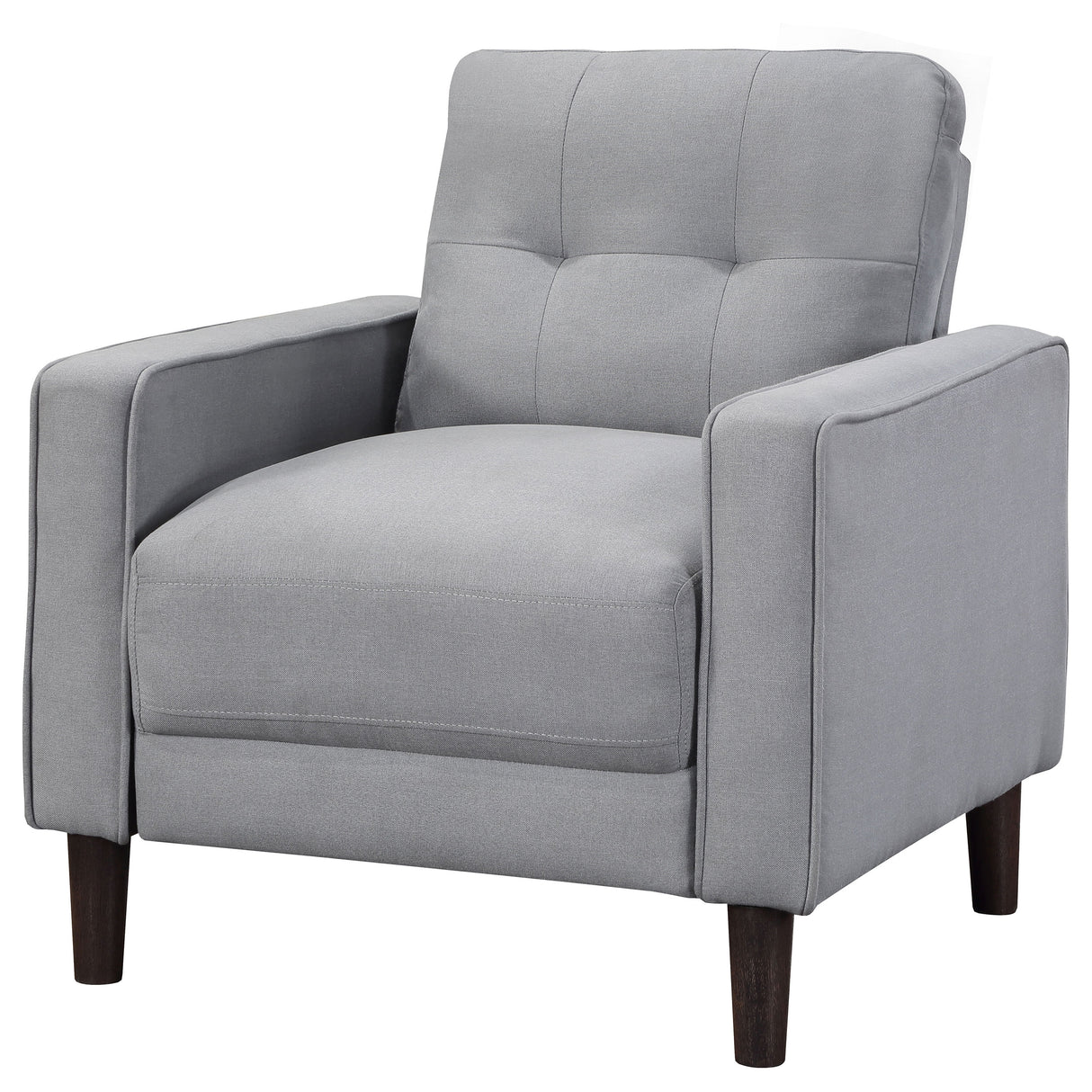 Bowen Upholstered Track Arm Tufted Accent Chair, Grey