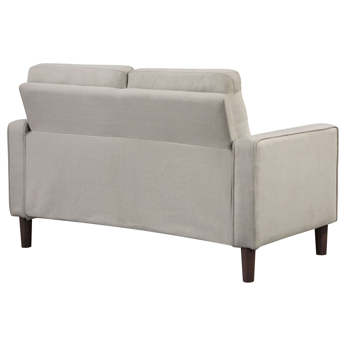 Bowen Upholstered Track Arm Tufted Loveseat in Beige