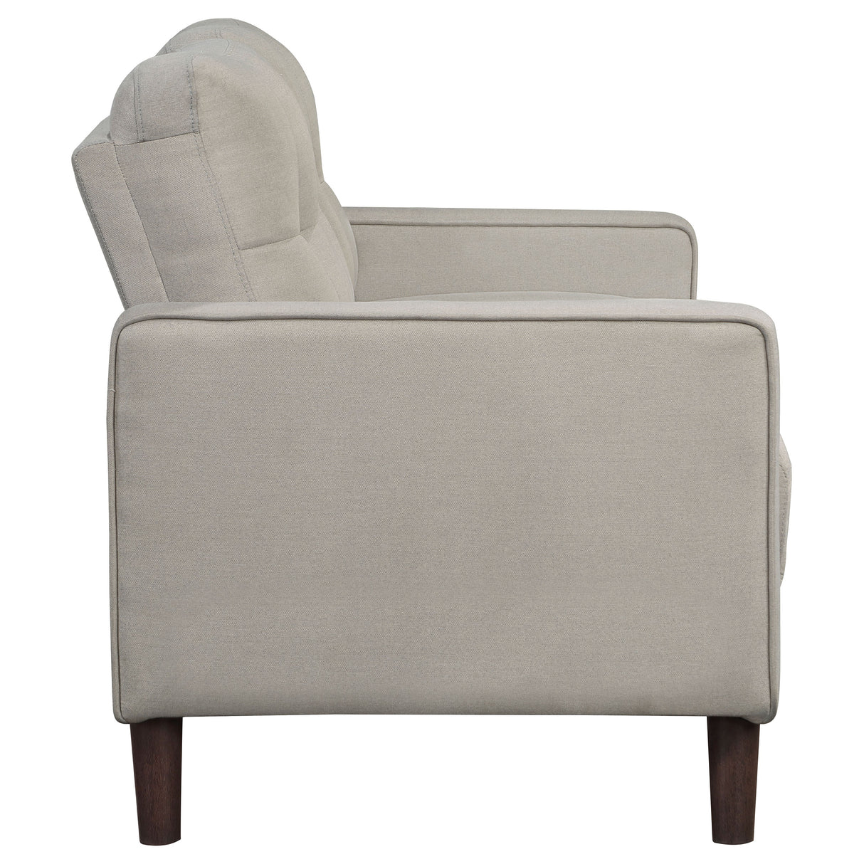 Bowen Upholstered Track Arm Tufted Loveseat in Beige