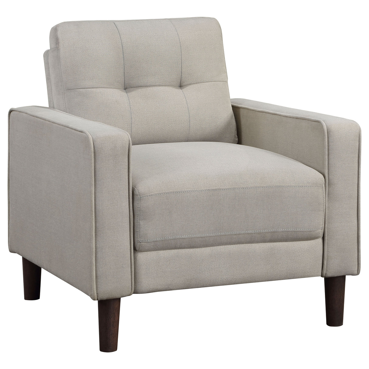 Bowen Upholstered Track Arm Tufted Accent Chair in Beige