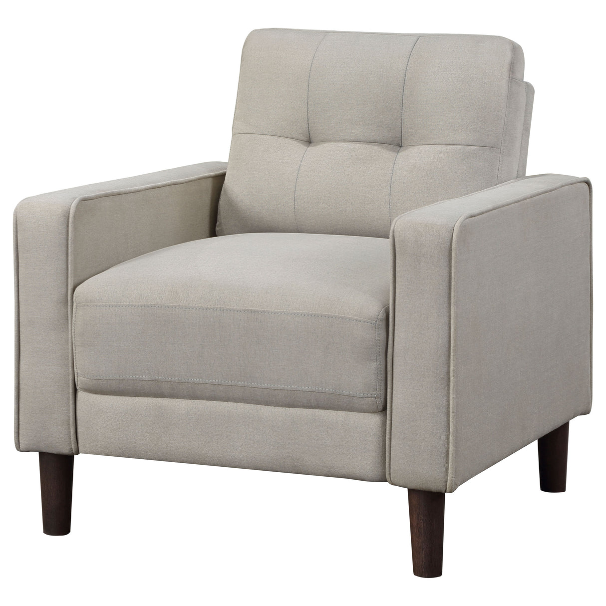 Bowen Upholstered Track Arm Tufted Accent Chair in Beige