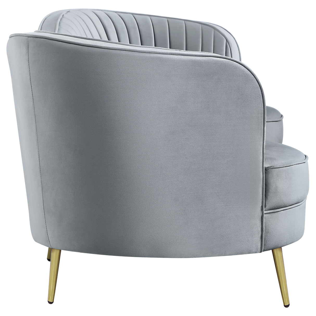 Sophia 2-Piece Channel Tufted Sofa Set, Grey Velvet