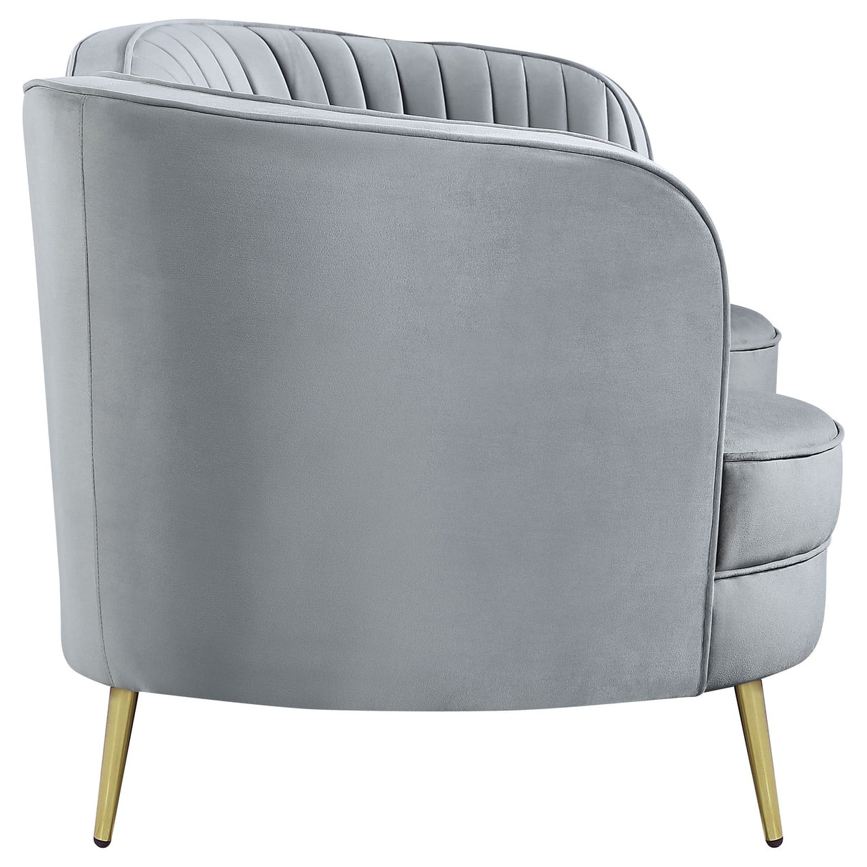 Sophia 2-Piece Channel Tufted Sofa Set, Grey Velvet