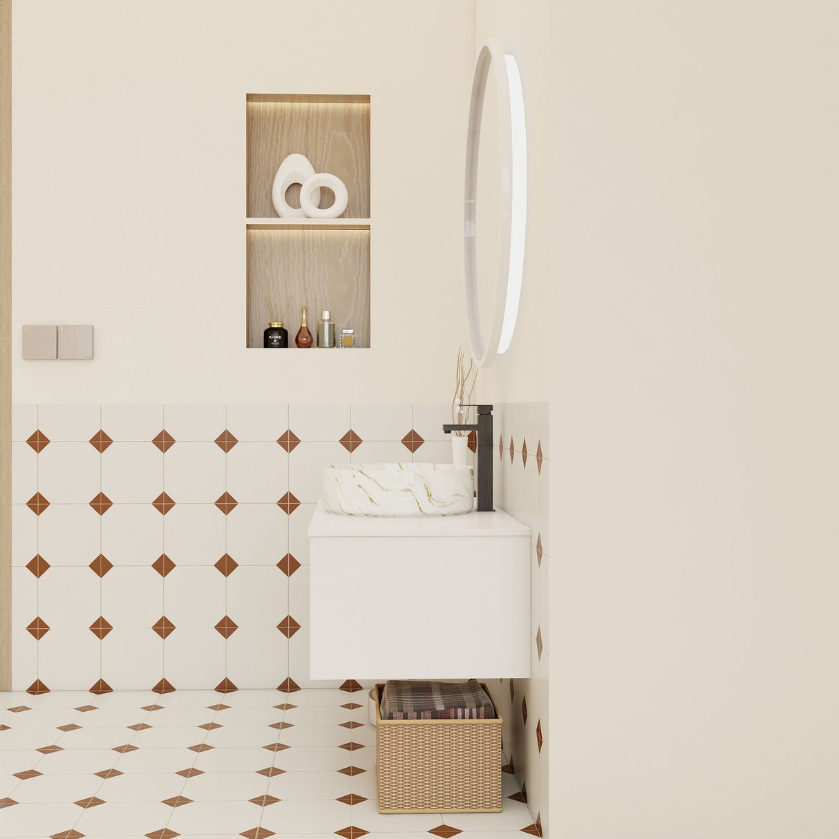 Floating Bathroom Vanity With Vessel Sink