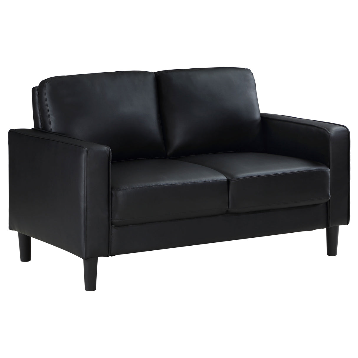 Ruth 2-Piece Upholstered Track Arm Sofa Set, Black