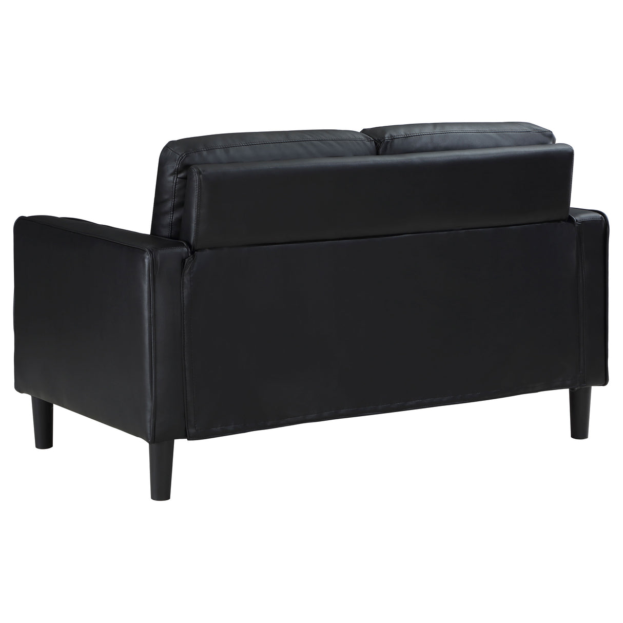 Ruth 2-Piece Upholstered Track Arm Sofa Set, Black