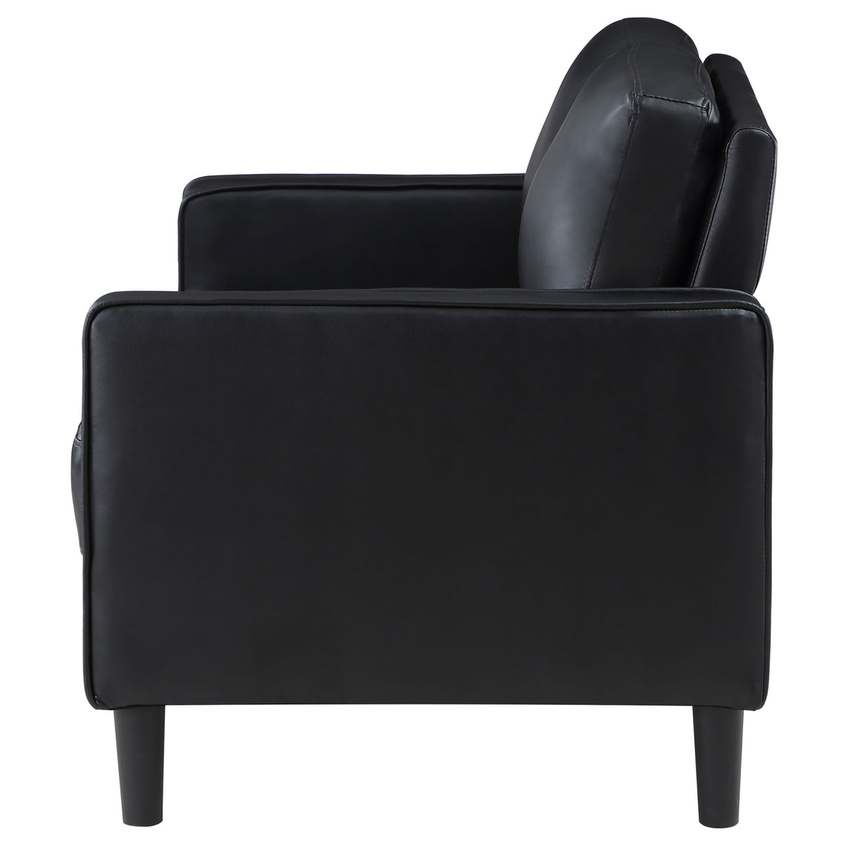Ruth Upholstered Track Arm Loveseat - Black