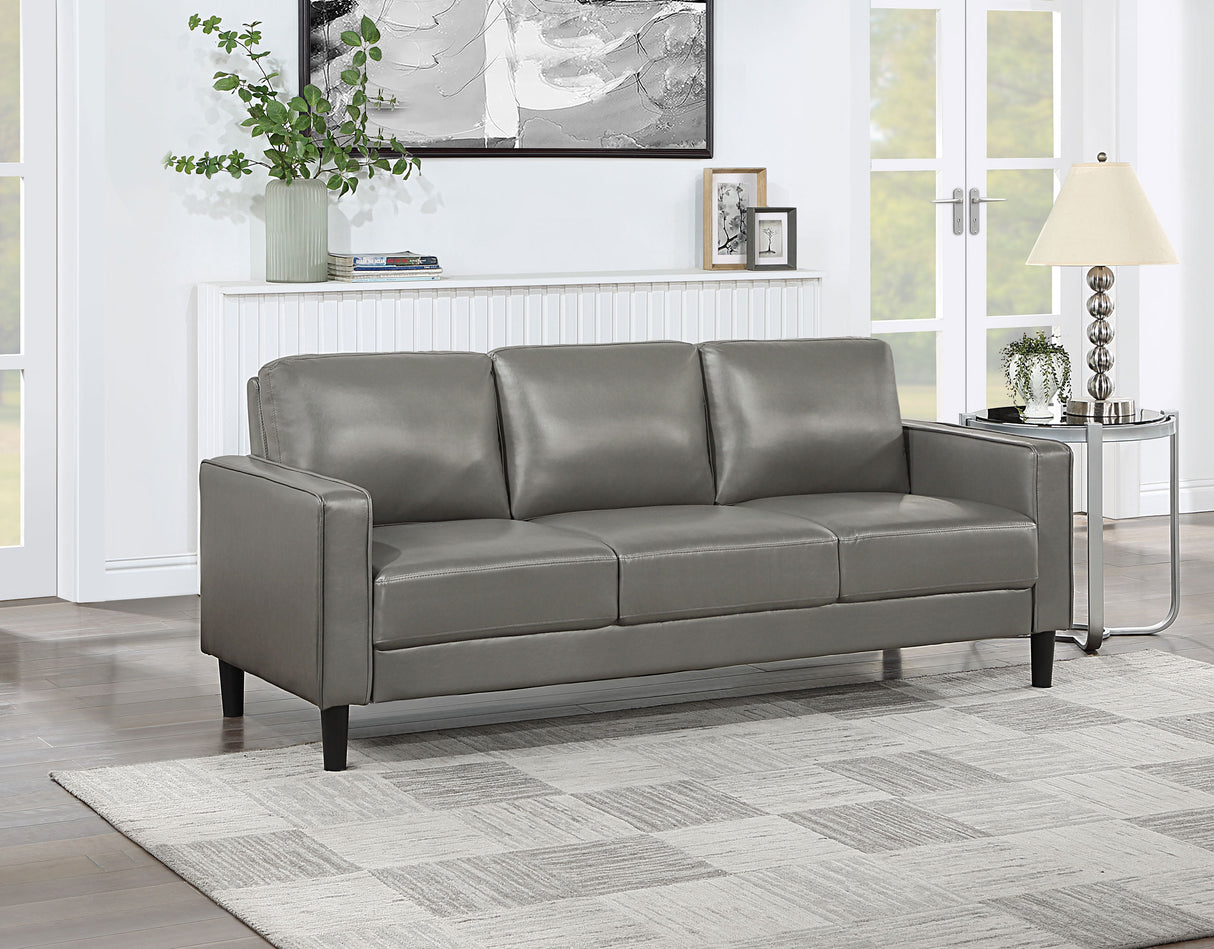 Ruth Upholstered Track Arm Sofa in Grey