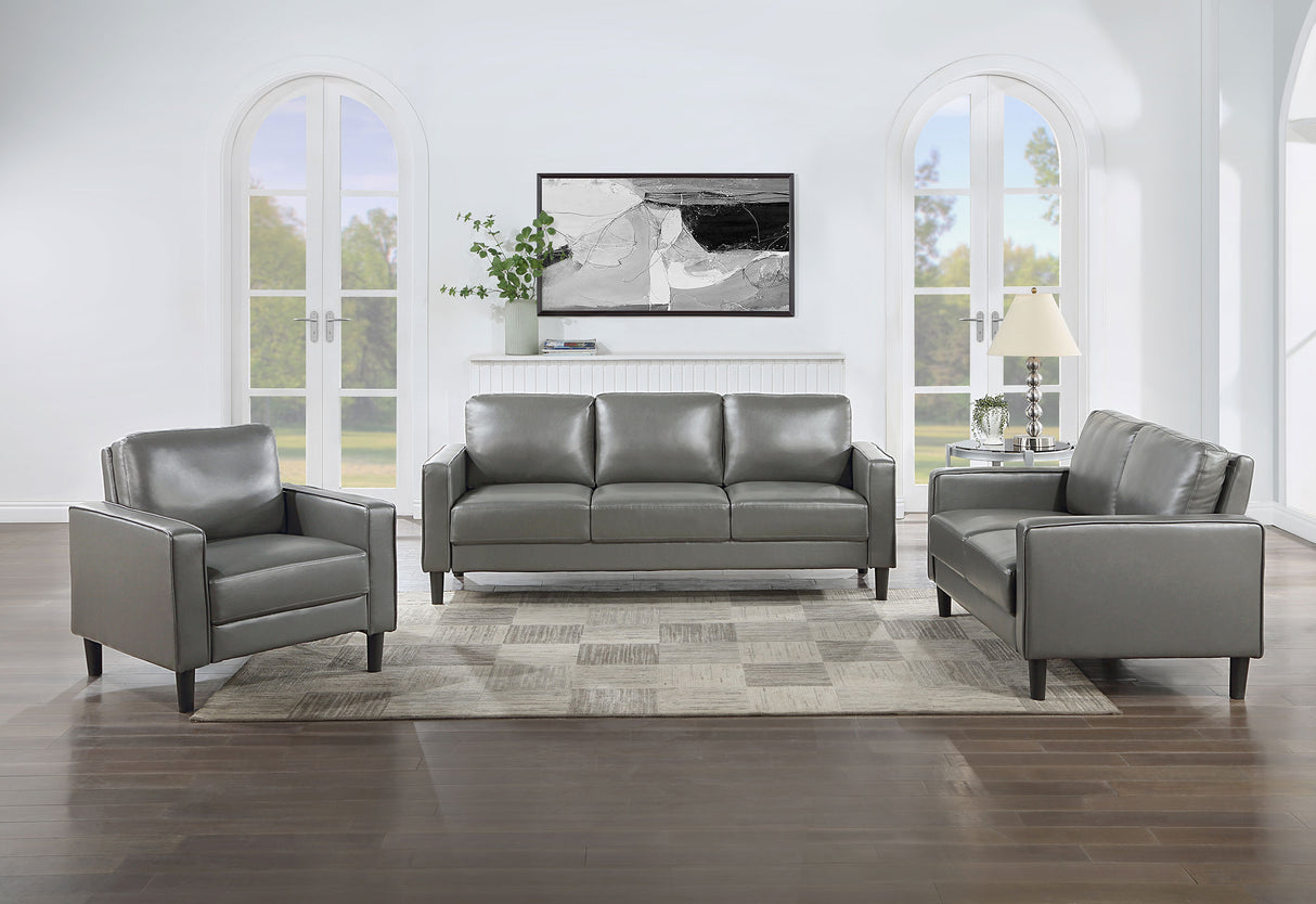 Ruth Upholstered Track Arm Sofa in Grey