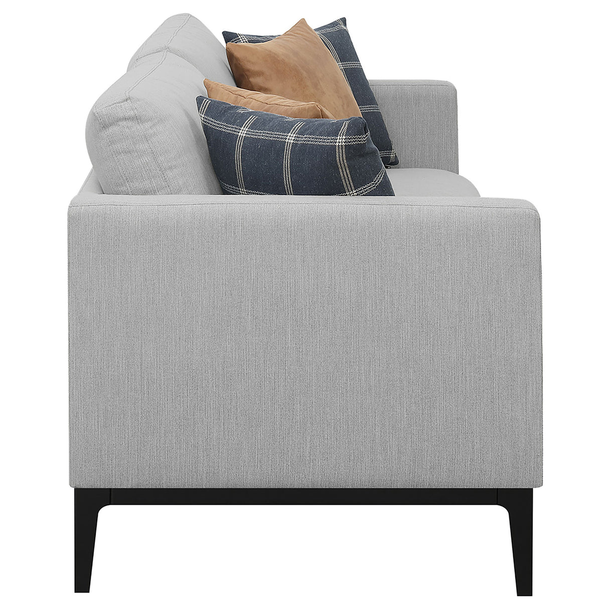 Apperson 2-Piece Upholstered Track Arm Sofa Set Light Grey