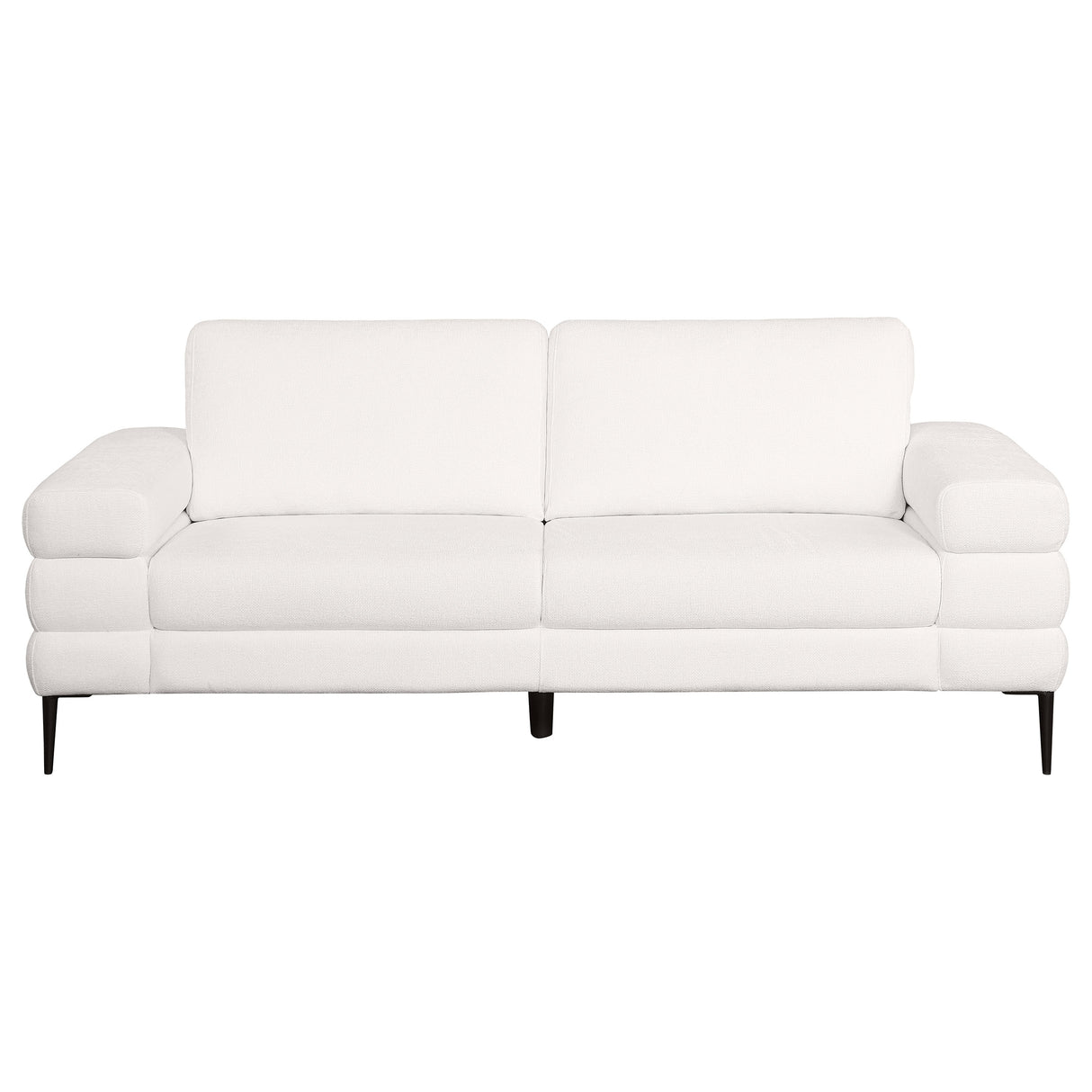 Jessel Chenille Upholstered Track Arm Sofa Ivory