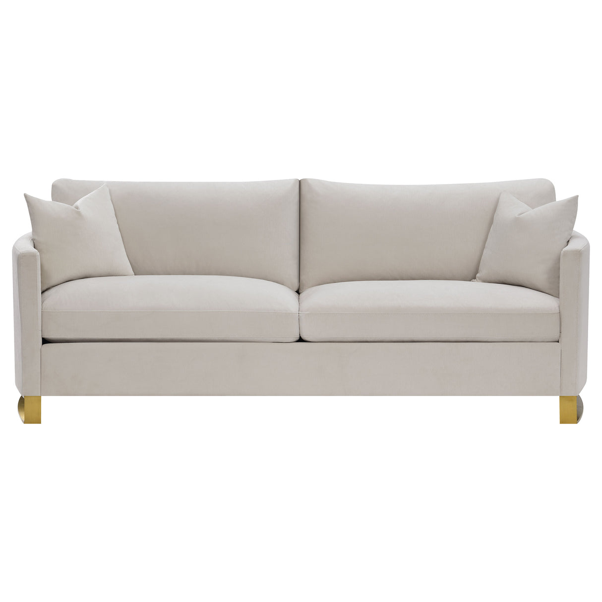 Corliss 2-Piece Upholstered Arched Arm Sofa Set Beige