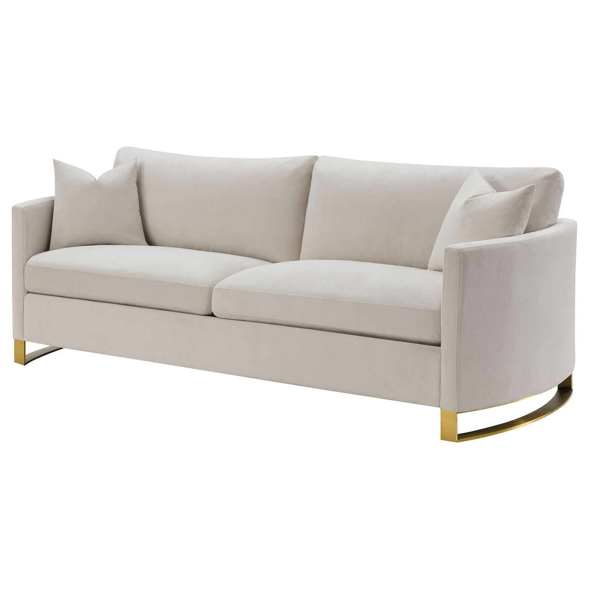 Corliss Upholstered Curved Track Arm Sofa in Beige